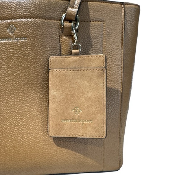 Nanette Lepore Jaelyn Camel Tan Faux Leather Pebble Texture Tote Bag - Picture 4 of 11